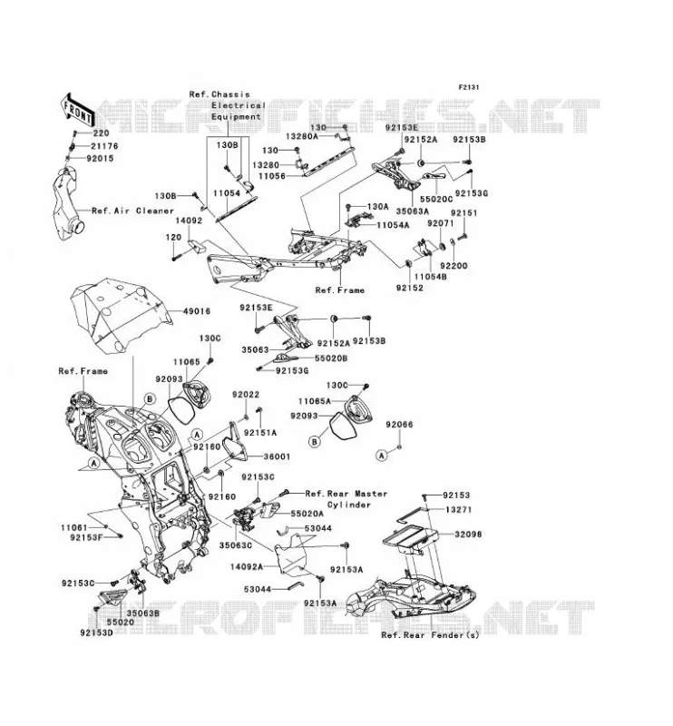 PIECE DE CADRE (COUVERTURE) Kawasaki MOTOS 1400 2013 ZZR1400 ABS  ZX1400FDF