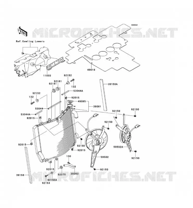 RADIATEUR Kawasaki MOTOS 1400 2013 ZZR1400 ABS  ZX1400FDF