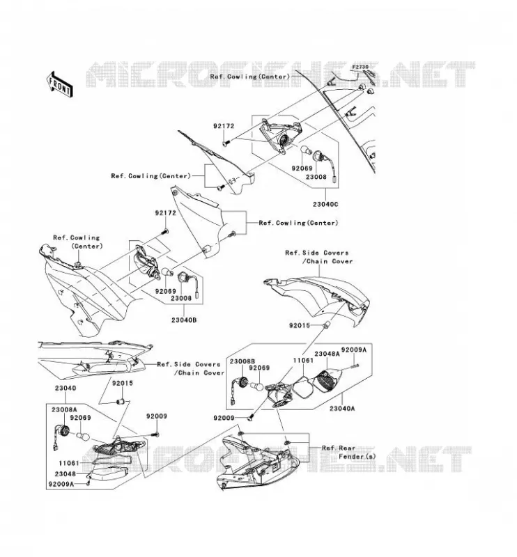 CLIGNOTANTS Kawasaki MOTOS 1400 2013 ZZR1400 ABS  ZX1400FDF