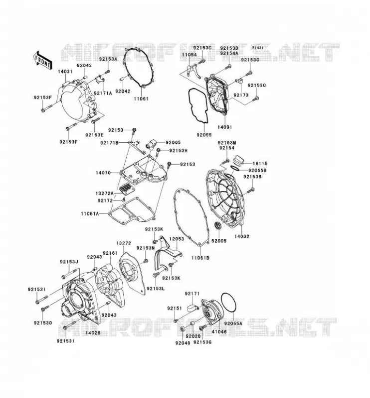 COUVERCLES MOTEUR Kawasaki MOTOS 1400 2013 ZZR1400 ABS  ZX1400FDF