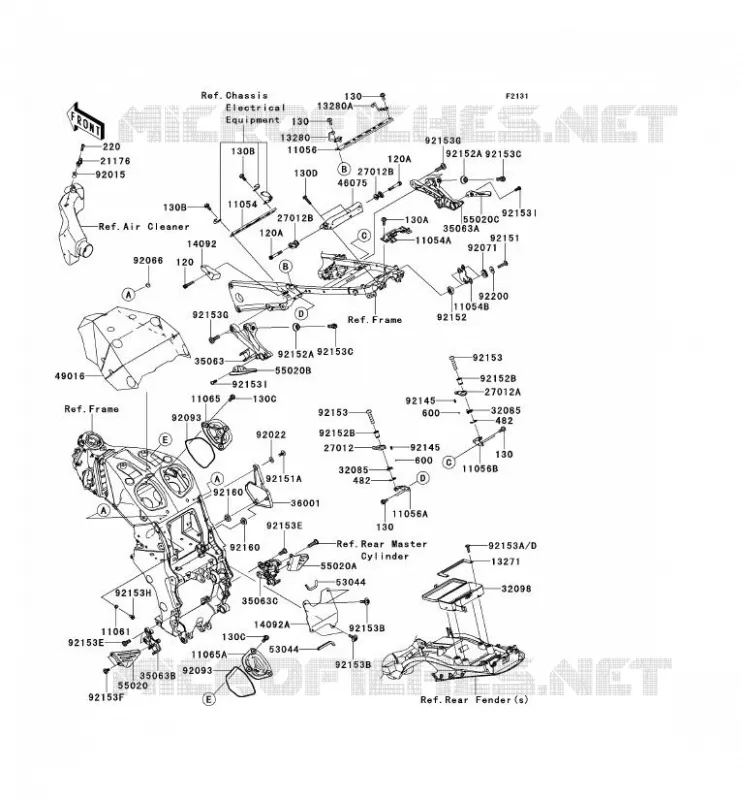 PIECE DE CADRE (COUVERTURE) Kawasaki MOTOS 1400 2013 ZZR1400 ABS  ZX1400FDF