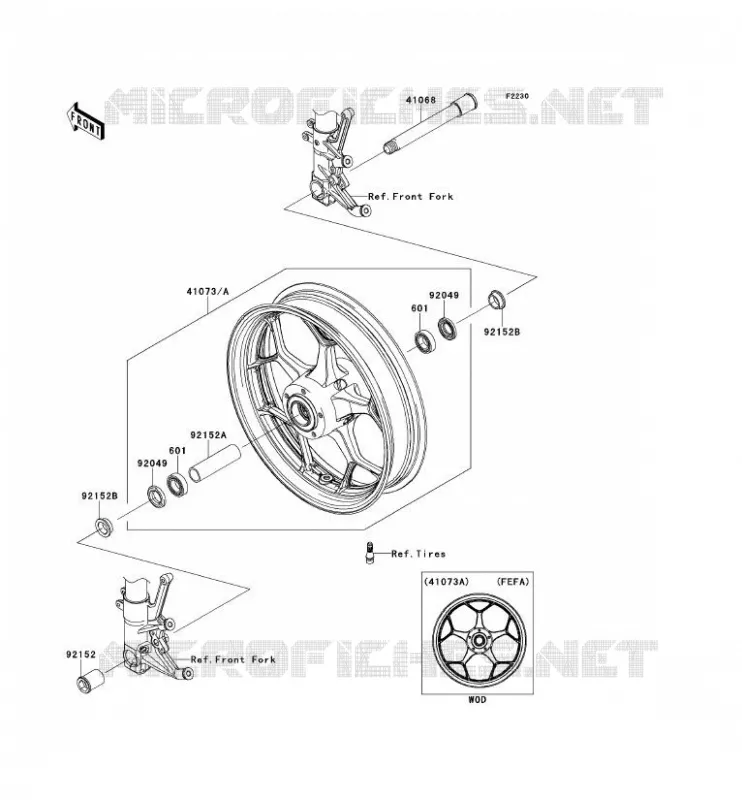 ROUE AVANT Kawasaki MOTOS 1400 2013 ZZR1400 ABS  ZX1400FDFA