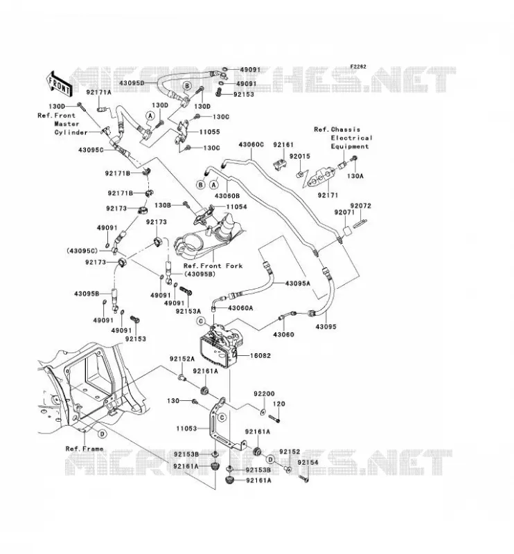 DURITE DE FREIN Kawasaki MOTOS 1400 2013 ZZR1400 ABS  ZX1400FDFA