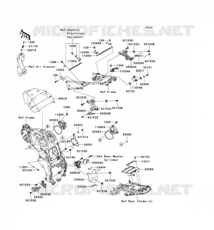 PIECE DE CADRE (COUVERTURE) Kawasaki MOTOS 1400 2013 ZZR1400 ABS  ZX1400FDFA
