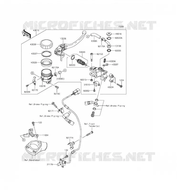 MAITRE CYLINDRE AV Kawasaki MOTOS 1400 2015 ZZR1400 ABS  ZX1400FFF