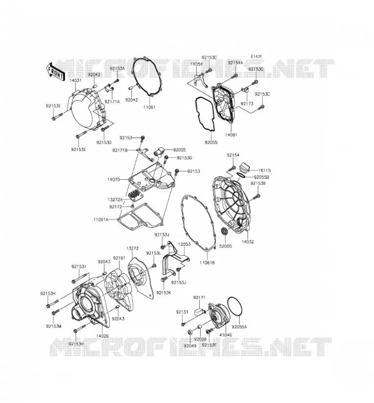COUVERCLES MOTEUR Kawasaki MOTOS 1400 2015 ZZR1400 ABS  ZX1400FFF