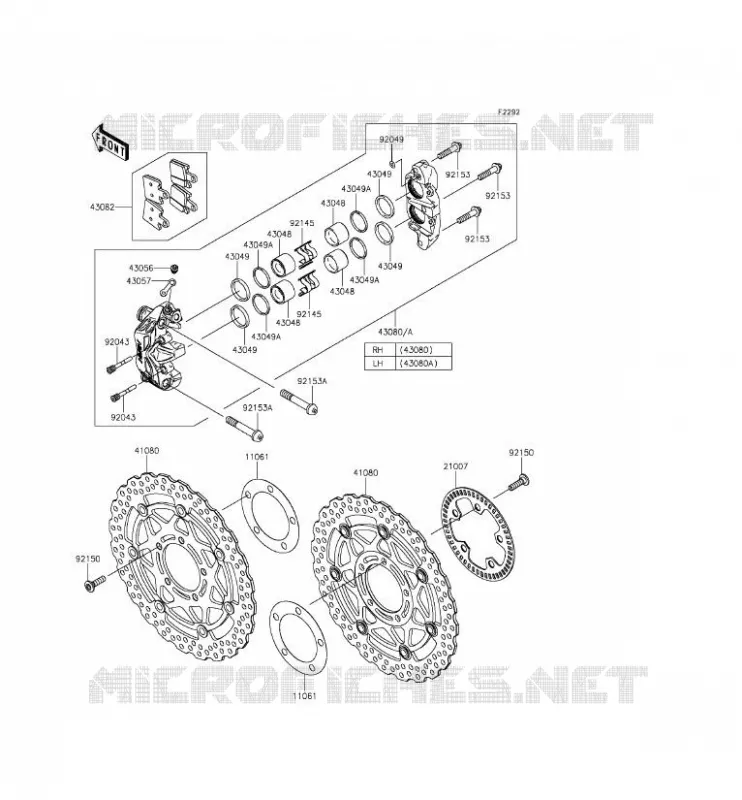 FREIN AVANT Kawasaki MOTOS 1400 2015 ZZR1400 ABS  ZX1400FFFA