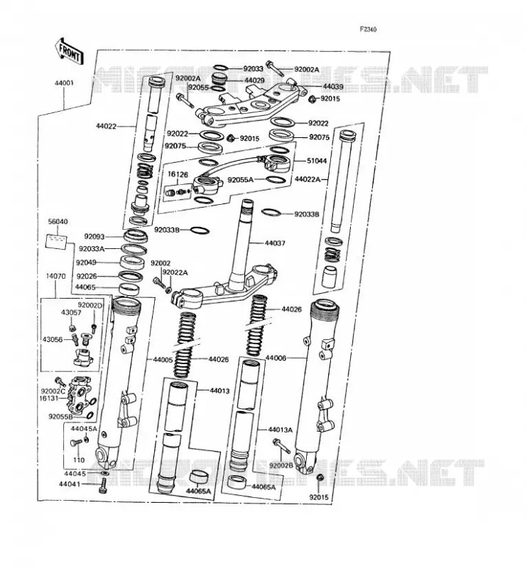 FOURCHE Kawasaki MOTOS 400 1994 Z400FII  ZX400-C5