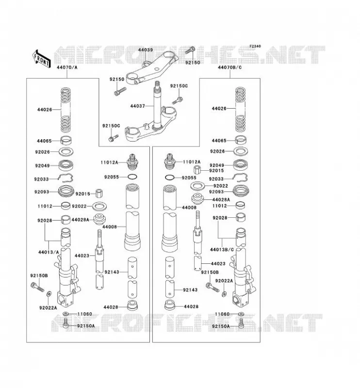 FOURCHE Kawasaki MOTOS 400 1991 ZXR400  ZX400-L1