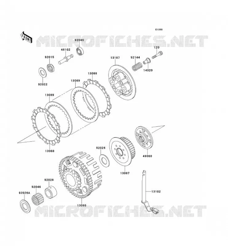 EMBRAYAGE Kawasaki MOTOS 400 1992 ZXR400  ZX400-L2