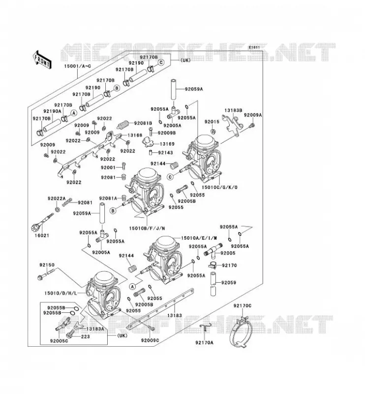 CARBURATEUR Kawasaki MOTOS 400 1992 ZXR400  ZX400-L2