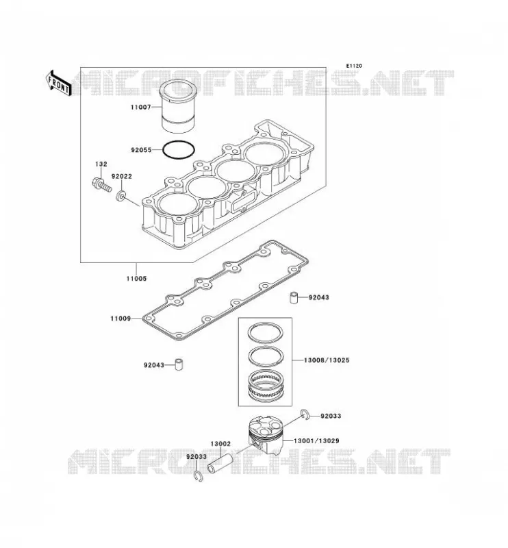 CYLINDRE/PISTON Kawasaki MOTOS 400 1993 ZXR400  ZX400-L3