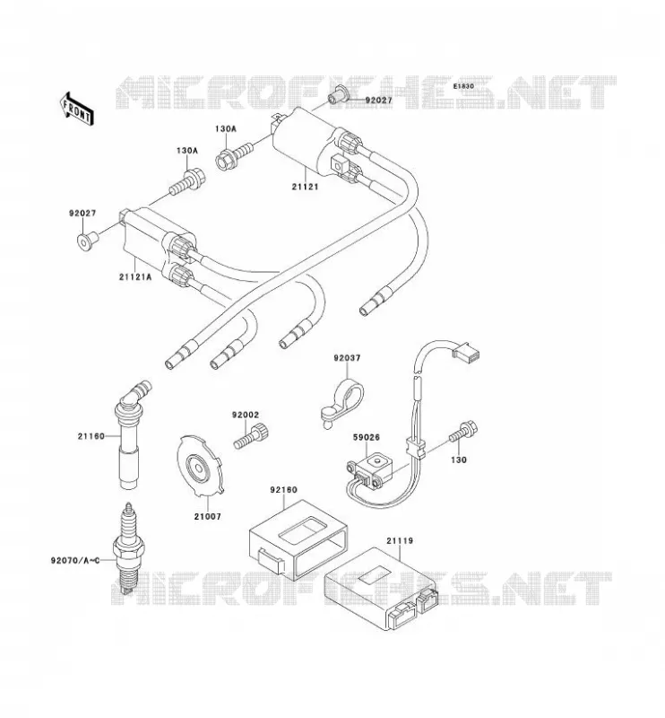 SYSTEME D&acute;ALLUMAGE Kawasaki MOTOS 400 1994 ZXR400  ZX400-L4
