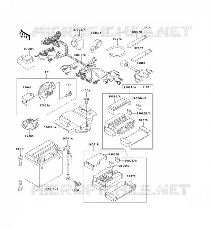 CHASSIS EQUIPMENT ELECTRIQUE Kawasaki MOTOS 400 1995 ZXR400  ZX400-L5