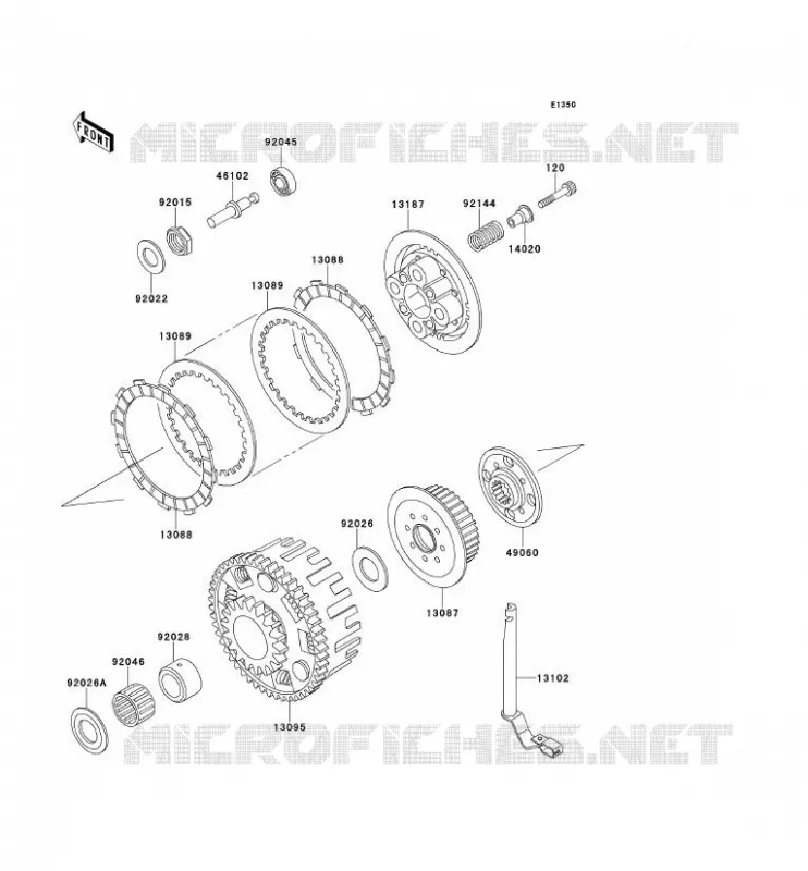 EMBRAYAGE Kawasaki MOTOS 400 1995 ZXR400  ZX400-L5
