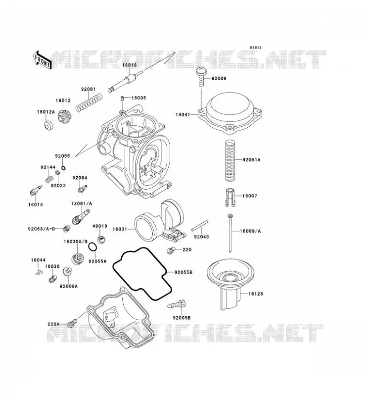 PI&Egrave;CES DE CARBURATEUR Kawasaki MOTOS 400 1998 ZXR400  ZX400-L8