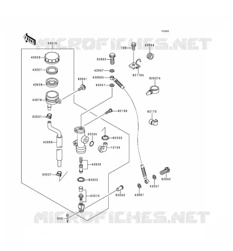 MAITRE CYLINDRE ARRI&Egrave;RE Kawasaki MOTOS 400 1999 ZXR400  ZX400-L9