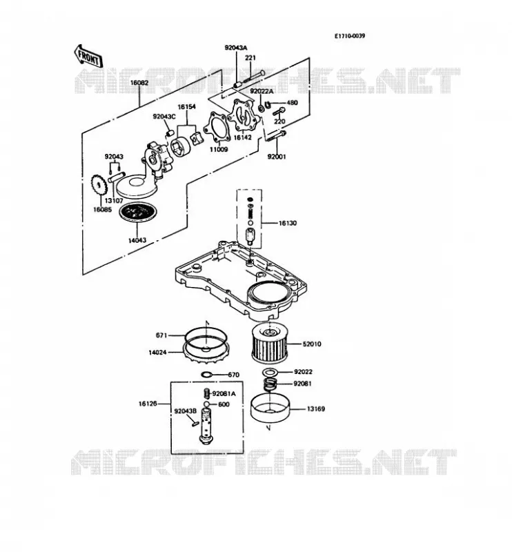 POMPE A HUILE Kawasaki MOTOS 550 1987 GPZ550  ZX550-A4