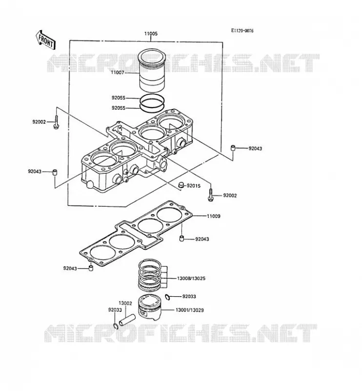 CYLINDRE/PISTON Kawasaki MOTOS 600 1987 GPZ600R  ZX600-A3
