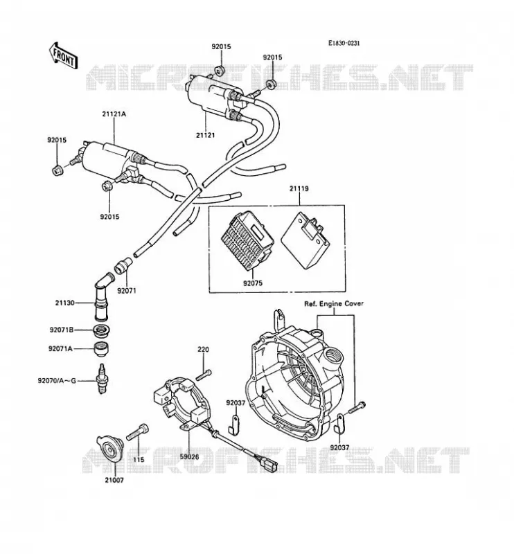 SYSTEME D&acute;ALLUMAGE Kawasaki MOTOS 600 1987 GPZ600R  ZX600-A3