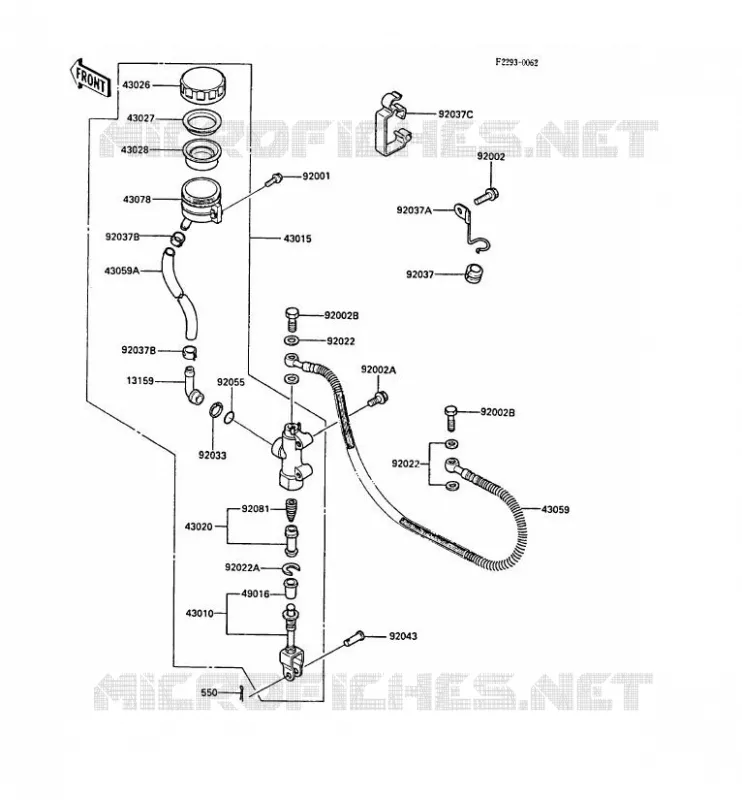 MAITRE CYLINDRE ARRI&Egrave;RE Kawasaki MOTOS 600 1987 GPZ600R  ZX600-A3