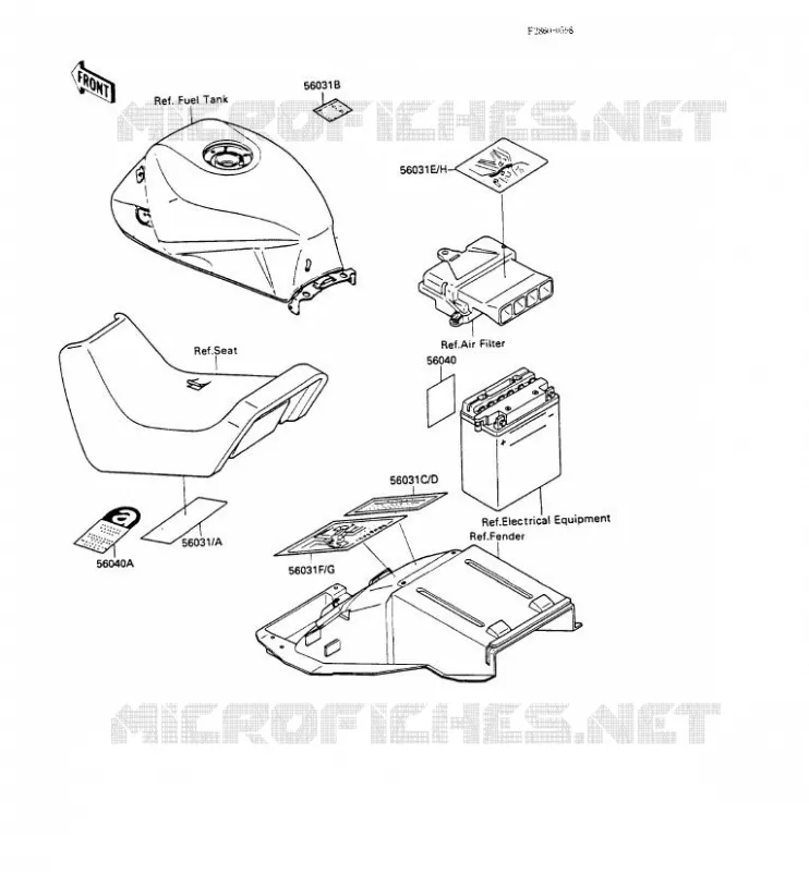 LABEL Kawasaki MOTOS 600 1988 GPX600R  ZX600-C1