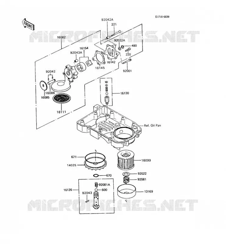POMPE A HUILE Kawasaki MOTOS 600 1997 GPX600R  ZX600-C10