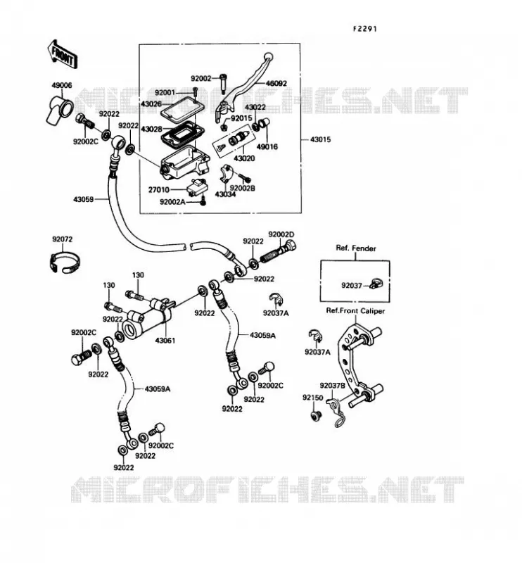 MAITRE CYLINDRE AV Kawasaki MOTOS 600 1989 GPX600R  ZX600-C2