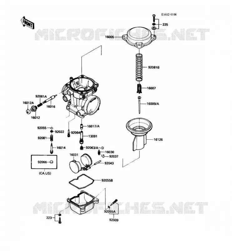PI&Egrave;CES DE CARBURATEUR Kawasaki MOTOS 600 1989 GPX600R  ZX600-C2