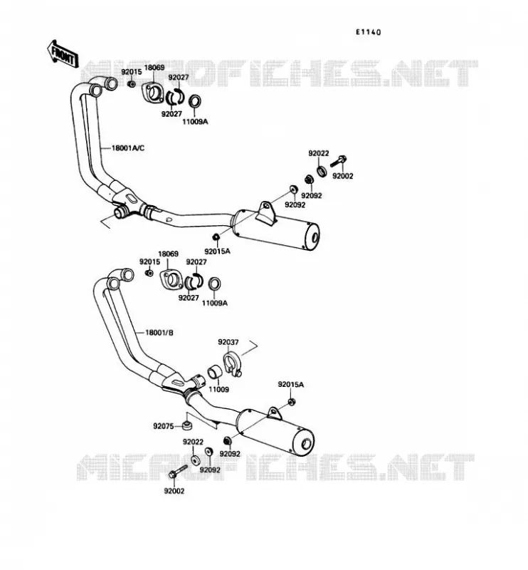 &Eacute;CHAPPEMENT Kawasaki MOTOS 600 1989 GPX600R  ZX600-C2