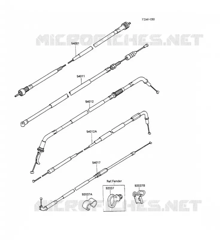 CABLES Kawasaki MOTOS 600 1989 GPX600R  ZX600-C2