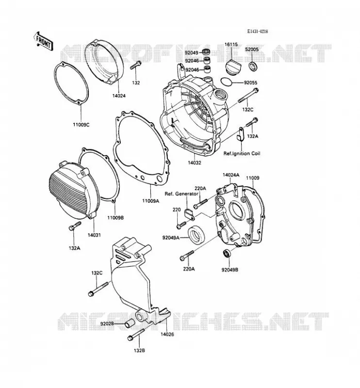 COUVERCLES MOTEUR Kawasaki MOTOS 600 1989 GPX600R  ZX600-C2