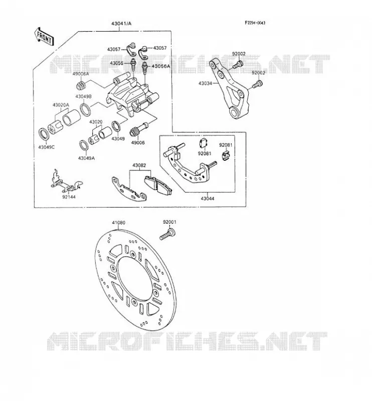 FREIN ARRIERE Kawasaki MOTOS 600 1990 GPX600R  ZX600-C3