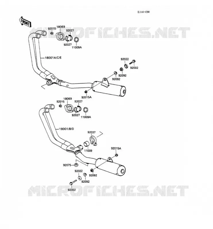 &Eacute;CHAPPEMENT Kawasaki MOTOS 600 1990 GPX600R  ZX600-C3
