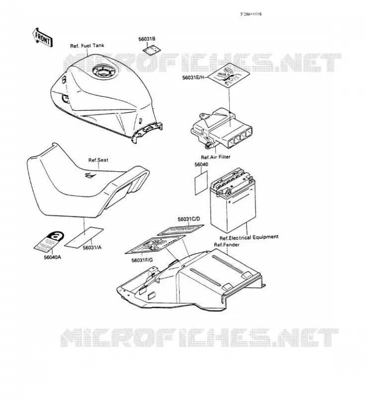 LABEL Kawasaki MOTOS 600 1990 GPX600R  ZX600-C3