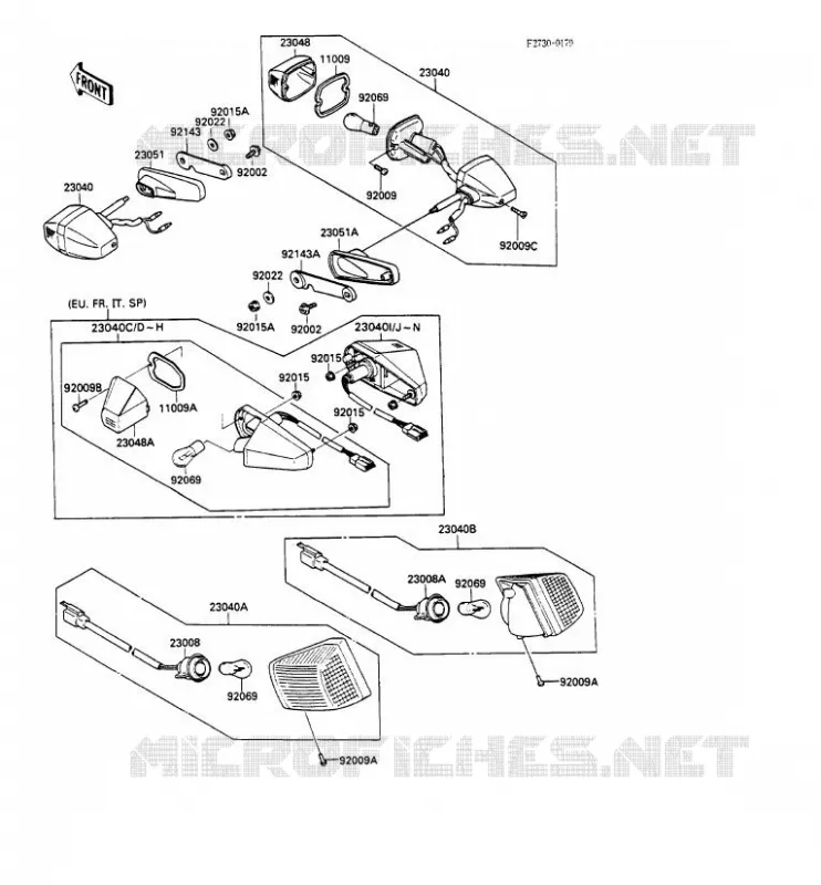 CLIGNOTANTS Kawasaki MOTOS 600 1990 GPX600R  ZX600-C3