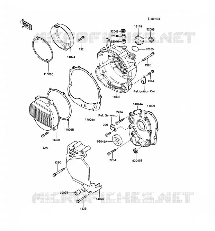 COUVERCLES MOTEUR Kawasaki MOTOS 600 1990 GPX600R  ZX600-C3