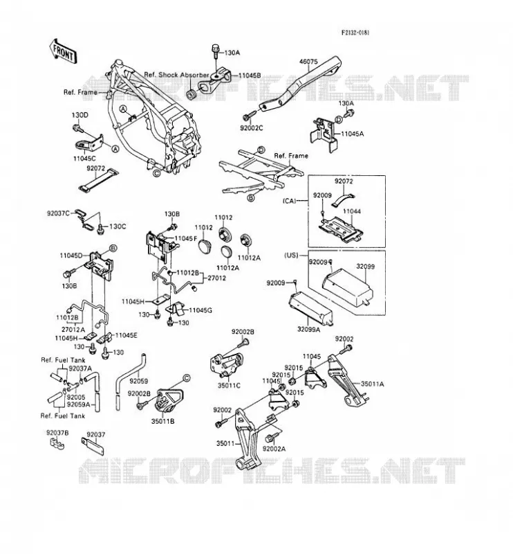 SUPPORT BATTERIE Kawasaki MOTOS 600 1992 GPX600R  ZX600-C5