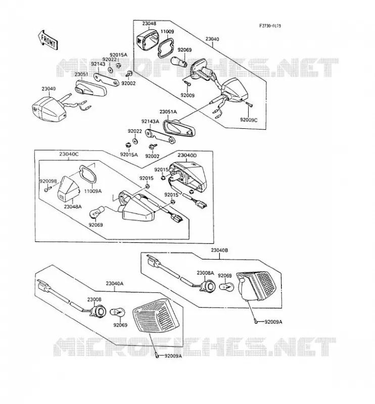 CLIGNOTANTS Kawasaki MOTOS 600 1993 GPX600R  ZX600-C6