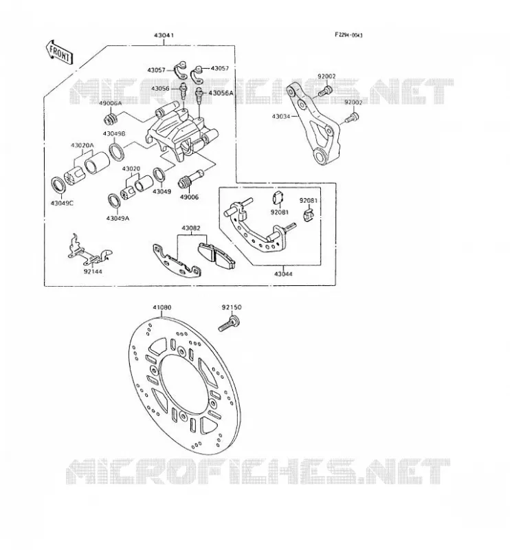 FREIN ARRIERE Kawasaki MOTOS 600 1995 GPX600R  ZX600-C8