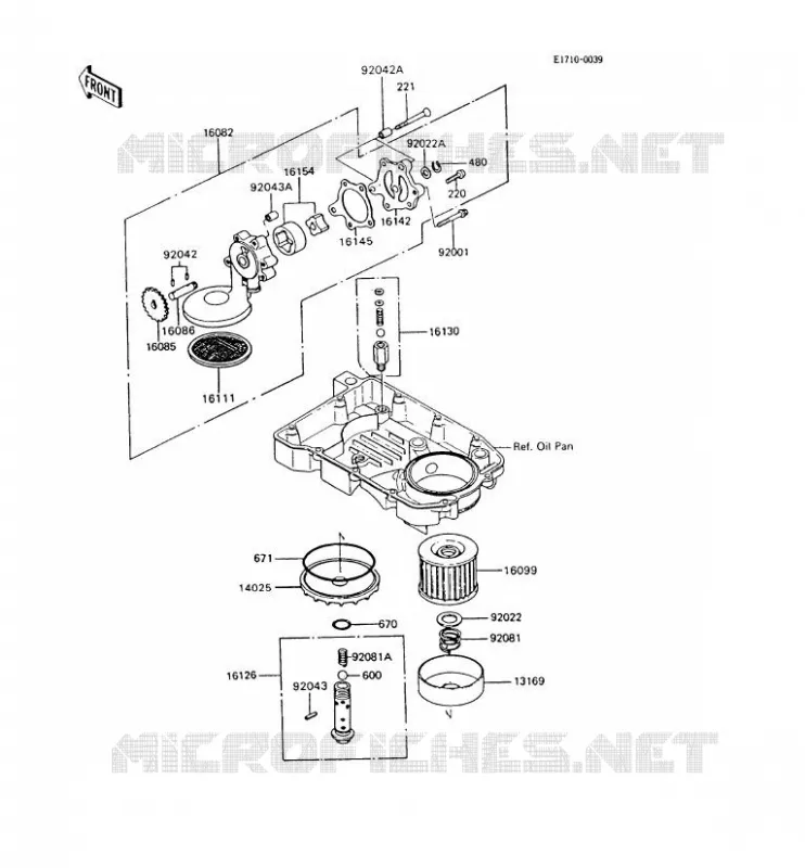 POMPE A HUILE Kawasaki MOTOS 600 1995 GPX600R  ZX600-C8