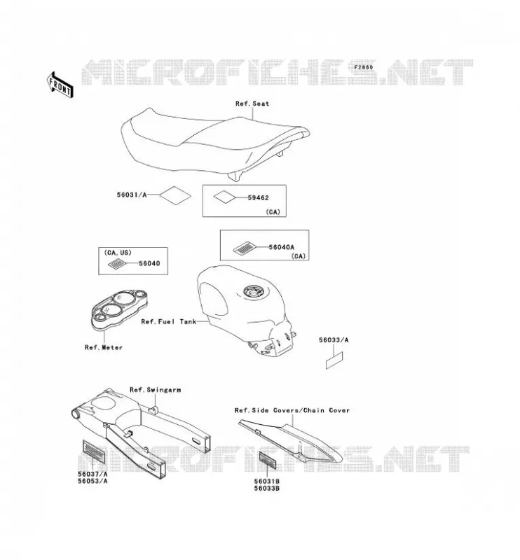 LABEL Kawasaki MOTOS 600 2003 ZZR600  ZX600-E11