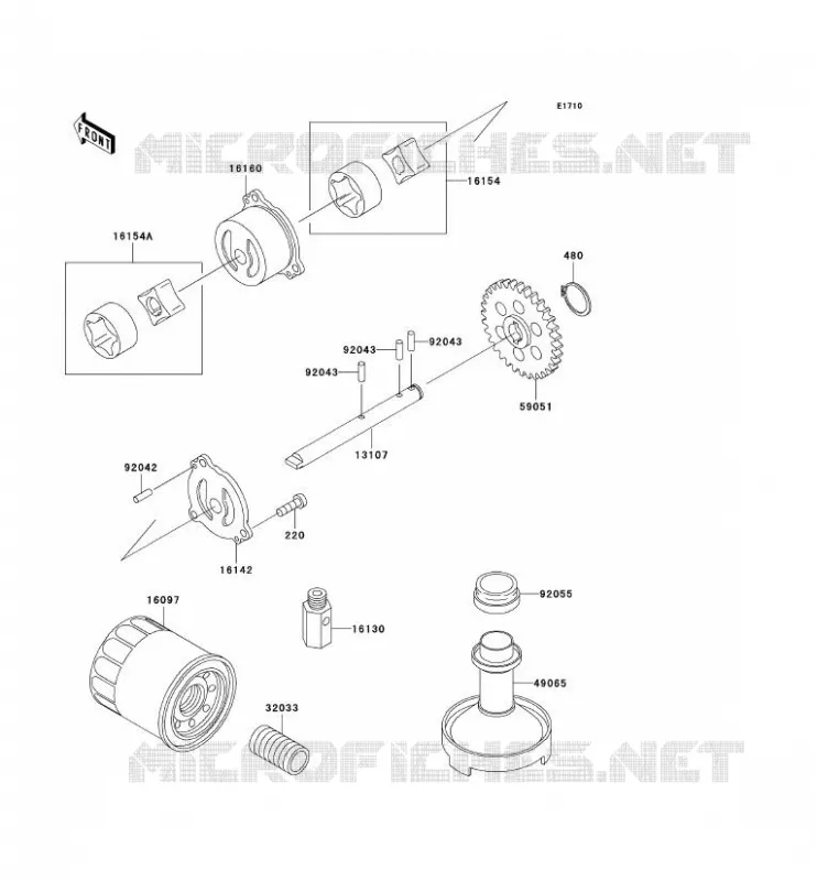 POMPE A HUILE/FILTRE &Agrave; HUILE Kawasaki MOTOS 600 2003 ZZR600  ZX600-E11