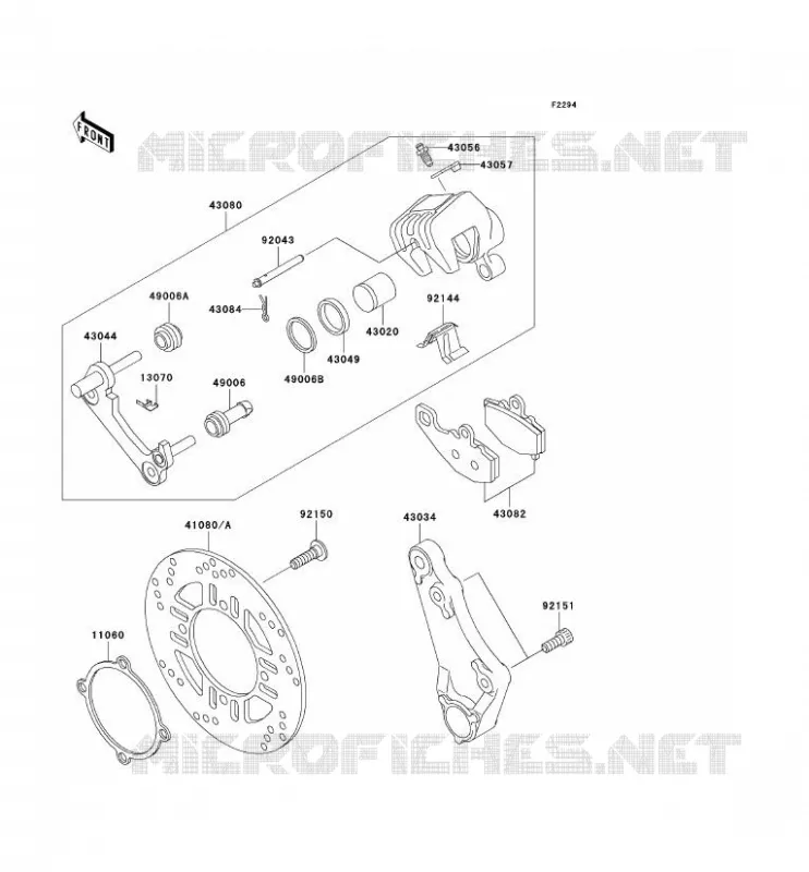 FREIN ARRIERE Kawasaki MOTOS 600 2004 ZZR600  ZX600-E12