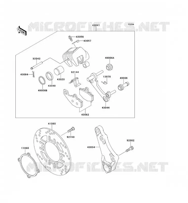 FREIN ARRIERE Kawasaki MOTOS 600 2000 ZZR600  ZX600-E8