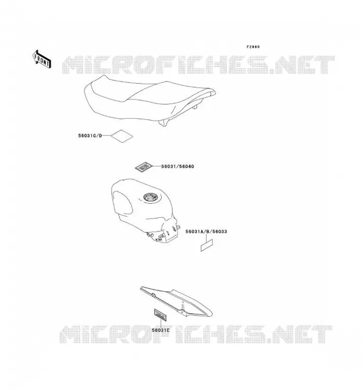 LABEL Kawasaki MOTOS 600 2001 ZZR600  ZX600-E9