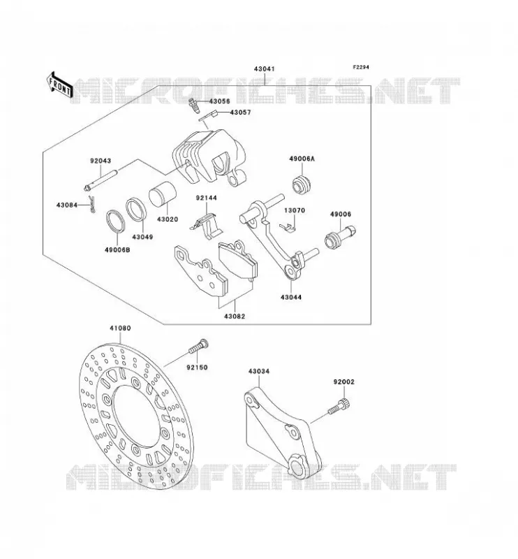 FREIN ARRIERE Kawasaki MOTOS 600 1996 NINJA ZX-6R  ZX600-F2