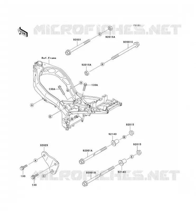 PIECE DE CADRE (COUVERTURE) Kawasaki MOTOS 600 1996 NINJA ZX-6R  ZX600-F2