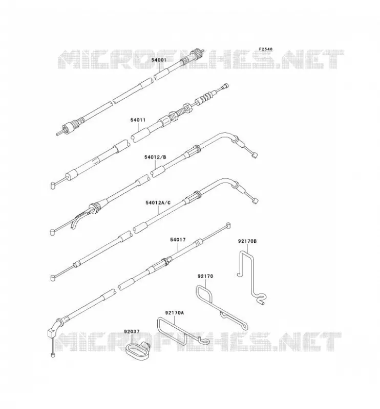 CABLES Kawasaki MOTOS 600 1996 NINJA ZX-6R  ZX600-F2