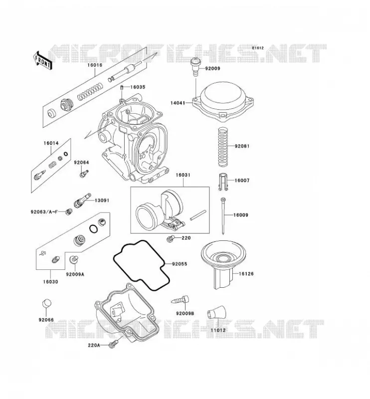 PI&Egrave;CES DE CARBURATEUR Kawasaki MOTOS 600 1996 NINJA ZX-6R  ZX600-F2